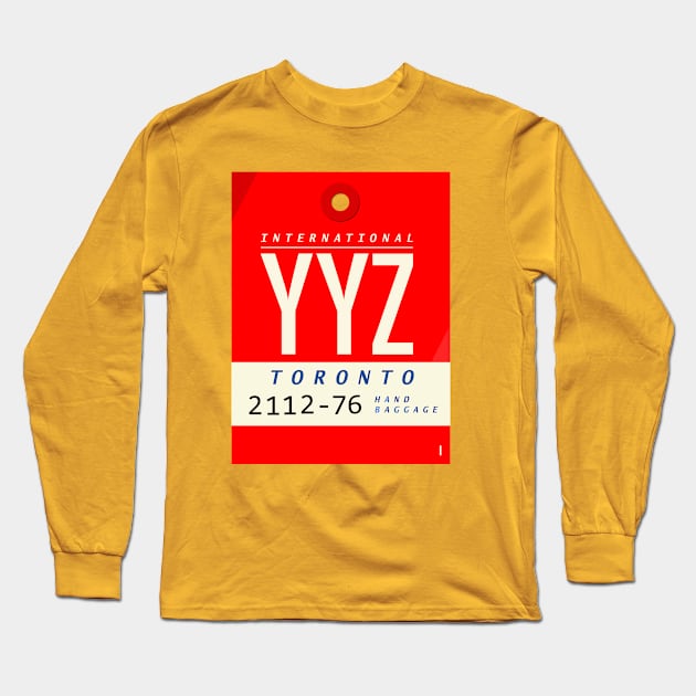 Vintage YYZ Baggage Tag Long Sleeve T-Shirt by CraigJ